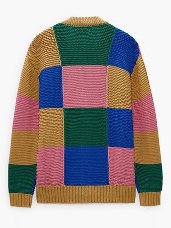 メンズ 衣類 メンズ カーディガン メンズ セーター メンズ カーディガン シック カラーブロック 長袖 スタイリッシュ イエロー イエロー