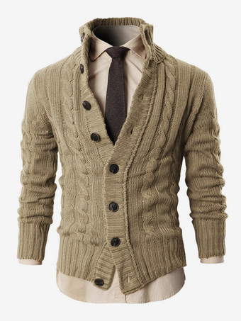 紳士服 カーディガン メンズ 男性用セーター メンズカーディガン シンプル 長袖 グレー アプリコット スタイリッシュ