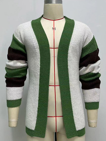 メンズ 衣類 メンズ カジュアル カーディガン メンズ セーター メンズ カーディガン シンプル カラーブロック 長袖 快適 グリーン グリーン