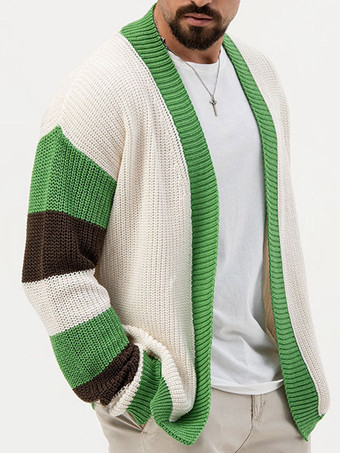 メンズ 衣類 メンズ カジュアル カーディガン メンズ セーター メンズ カーディガン シンプル カラーブロック 長袖 快適 グリーン グリーン
