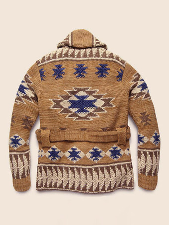 メンズ 衣類 カーディガン メンズ 男性用セーター メンズ カーディガン シックな幾何学模様の長袖 スタイリッシュなコーヒーブラウン コーヒーブラウン