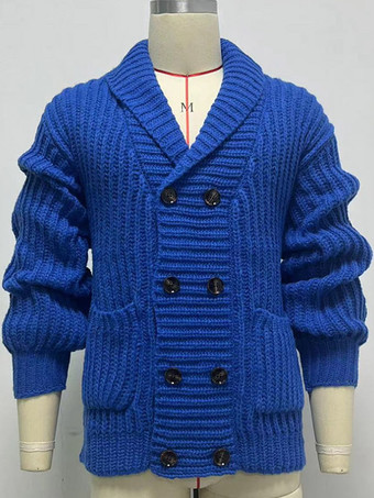 メンズ 衣類 メンズ カーディガン メンズ セーター メンズ カーディガン シック 長袖 ブルー ブルー スタイリッシュ