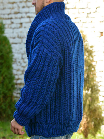 メンズ 衣類 メンズ カーディガン メンズ セーター メンズ カーディガン シック 長袖 ブルー ブルー スタイリッシュ