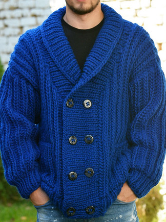 ブルー メンズ 衣類 メンズ カーディガン メンズ セーター メンズ カーディガン シック 長袖 ブルー ブルー スタイリッシュ