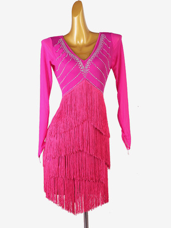 ローズレッドラテンダンスドレス イエロー レディース エレガント ライクラスパンデックス ドレス ダンス衣装