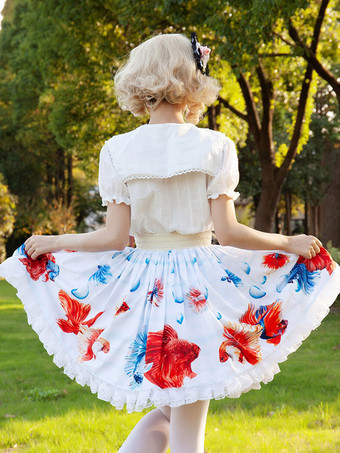 スイートロリータSKイメージ通りの花柄フリルロリータスカート