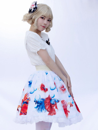 スイートロリータSKイメージ通りの花柄フリルロリータスカート