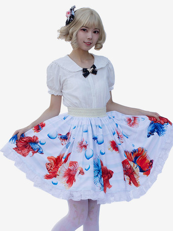 スイートロリータSKイメージ通りの花柄フリルロリータスカート