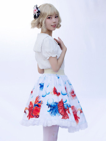 スイートロリータSKイメージ通りの花柄フリルロリータスカート