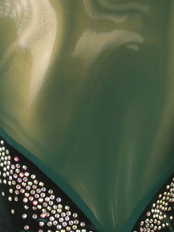 ラテンダンスドレス ダークグリーン 女性のエレガントなライクラスパンデックスドレス ダンスウェア