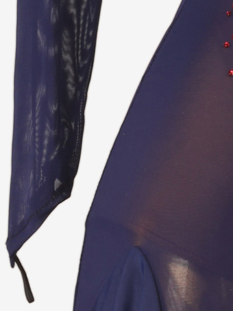 ラテン ダンス ドレス ダークネイビー 女性のセクシーなライクラスパンデックス ドレス ダンス衣装