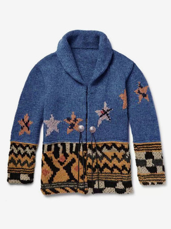 メンズ 衣類 メンズ カーディガン メンズ セーター メンズ カーディガン カジュアル 長袖 ブルー ブルー ファッショナブル