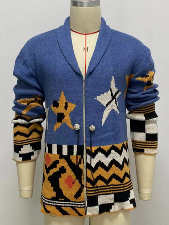 メンズ 衣類 メンズ カーディガン メンズ セーター メンズ カーディガン カジュアル 長袖 ブルー ブルー ファッショナブル