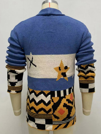 メンズ 衣類 メンズ カーディガン メンズ セーター メンズ カーディガン カジュアル 長袖 ブルー ブルー ファッショナブル