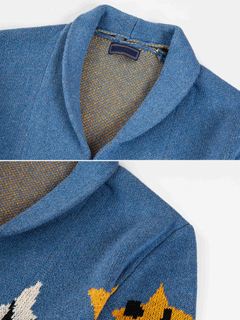 メンズ 衣類 メンズ カーディガン メンズ セーター メンズ カーディガン カジュアル 長袖 ブルー ブルー ファッショナブル