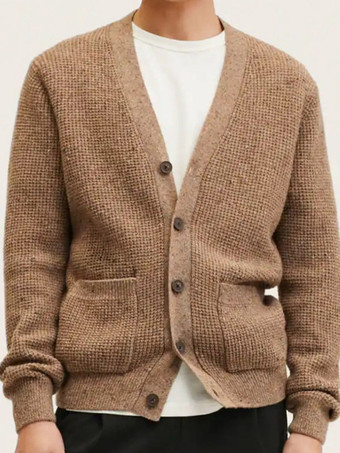 メンズ 衣類 カーディガン メンズ 男性用セーター メンズ カーディガン シンプル 長袖 コーヒーブラウン コーヒーブラウン スペシャル