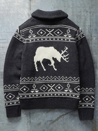 Cardigan Homme PullsLounge Géométrique Manches Longues Noir