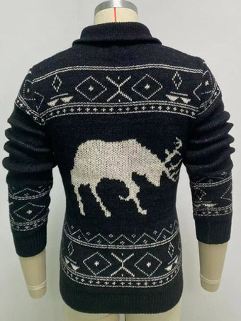 Cardigan Homme PullsLounge Géométrique Manches Longues Noir