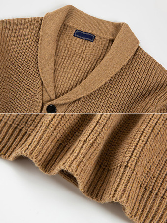 メンズ 衣類 カーディガン メンズ 男性用セーター メンズ カーディガン シック 長袖 カーキ カーキ ユニーク