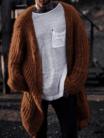 ブラウン メンズ 衣類 カーディガン メンズ 男性用セーター メンズ カーディガン カジュアル 長袖 ブラック コーヒー ブラウン ファッショナブル