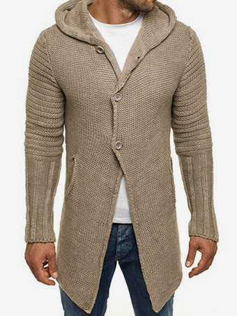 カーキ メンズ 衣類 カーディガン 男性用 メンズ セーター メンズ カーディガン ラウンジ 長袖 カーキ グレー 快適