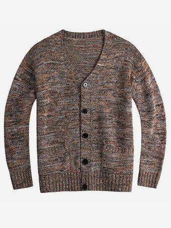 メンズ 衣類 メンズ カーディガン メンズ セーター メンズ カーディガン シンプル 長袖 コーヒー ブラウン コーヒー ブラウン ユニーク