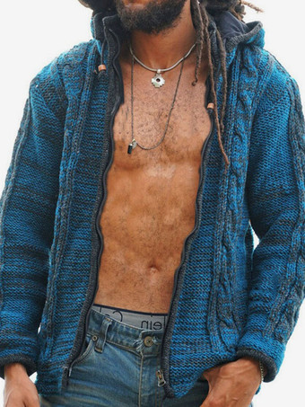 メンズ 衣類 カーディガン 男性用 メンズ セーター メンズ カーディガン シック 長袖 ブルー ブルー スペシャル