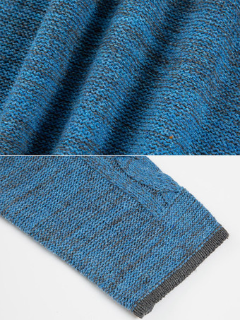 メンズ 衣類 カーディガン 男性用 メンズ セーター メンズ カーディガン シック 長袖 ブルー ブルー スペシャル