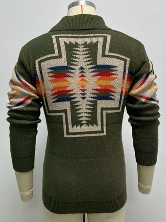 メンズ 衣類 メンズ カーディガン メンズ セーター メンズ カーディガン シック 幾何学模様 長袖 おしゃれ ハンター グリーン ハンター グリーン