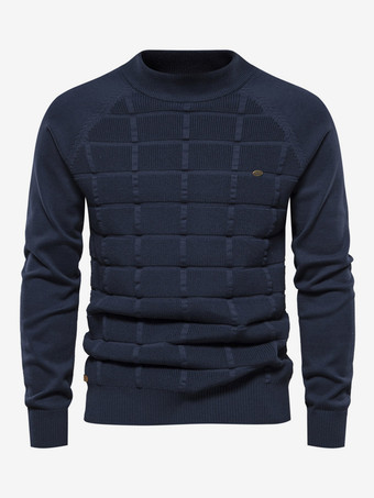 ブルー メンズ セーター メンズ プルオーバー ニットウェア ポートレート ネック アプリコット グリーン