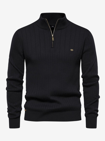 ブラック メンズ セーター メンズ プルオーバー ニットウェア ポートレート ネック 秋 ダークネイビー アプリコット