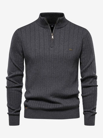 ダークグレー メンズ セーター メンズ プルオーバー ニットウェア ポートレート ネック 秋 ダークネイビー アプリコット