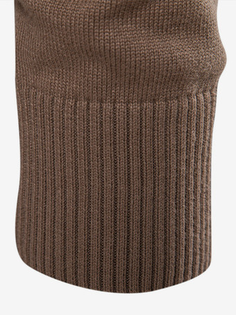 メンズ セーター メンズ プルオーバー ニット ハイカラー 冬 ディープグレー キャメル