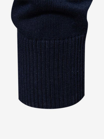 メンズ セーター メンズ プルオーバー ニットウェア ターンダウン カラー 冬 ブラック ブルー