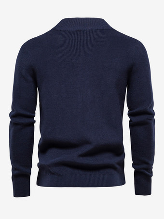 メンズ 衣類 カーディガン メンズ 男性用 セーター メンズ カーディガン 快適な長袖 ダークネイビー ダークネイビー ユニーク