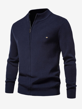 メンズ 衣類 カーディガン メンズ 男性用 セーター メンズ カーディガン 快適な長袖 ダークネイビー ダークネイビー ユニーク