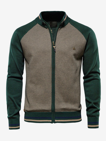 グリーン メンズ 衣類 メンズ カーディガン メンズ セーター メンズ カーディガン 快適なストライプ 長袖 スペシャル ダークネイビー ダークネイビー