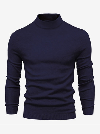 ダークネイビーメンズ セーター メンズ プルオーバー ニットウェア ポートレート ネック 秋 バーガンディ アプリコット