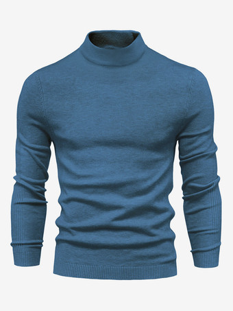 ブルー メンズ セーター メンズ プルオーバー ニットウェア ポートレート ネック 秋 バーガンディ アプリコット