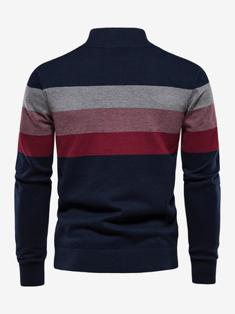 メンズ セーター メンズ プルオーバー ニットウェア ポートレート ネック 秋 ダークネイビー ダークネイビー