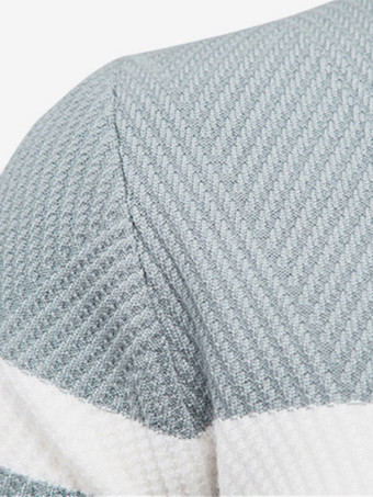 メンズ セーター ニット プルオーバー ジュエルネック ストライプ トップス