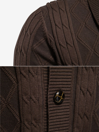 メンズ 衣類 メンズ カーディガン メンズ セーター メンズ カーディガン 快適な長袖 コーヒー ブラウン カーキ スタイリッシュ