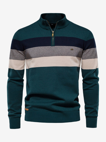 グリーン メンズ セーター メンズ プルオーバー ニットウェア ポートレート ネック 秋 ダークネイビー ダークネイビー