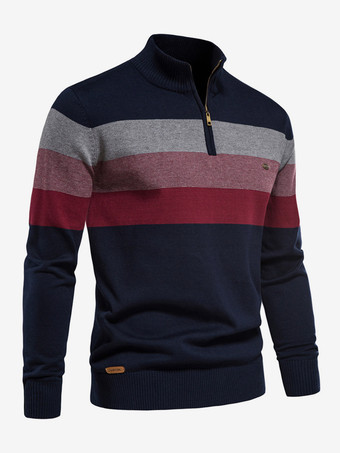 メンズ セーター メンズ プルオーバー ニットウェア ポートレート ネック 秋 ダークネイビー ダークネイビー