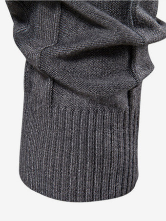 メンズ セーター メンズ プルオーバー ニット ハイカラー 冬 コーヒー ブラウン イエロー