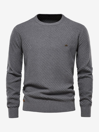 グレイメンズ セーター メンズ プルオーバー ニット ジュエル ネック ウィンター グリーン アプリコット