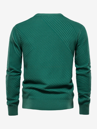 メンズ セーター メンズ プルオーバー ニット ジュエル ネック ウィンター グリーン アプリコット