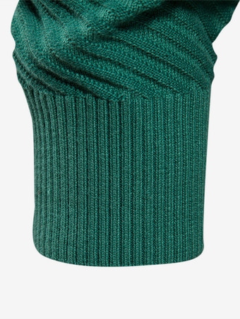 メンズ セーター メンズ プルオーバー ニット ジュエル ネック ウィンター グリーン アプリコット