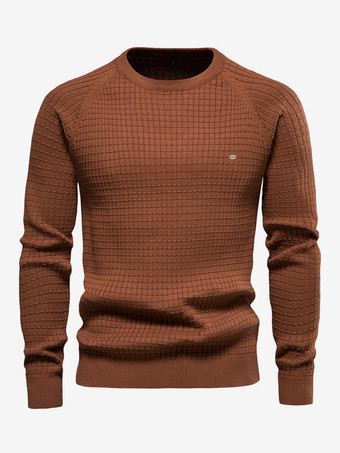 チョコレートメンズ セーター メンズ プルオーバー ニットウェア ジュエル ネック 秋 グレー ブルー