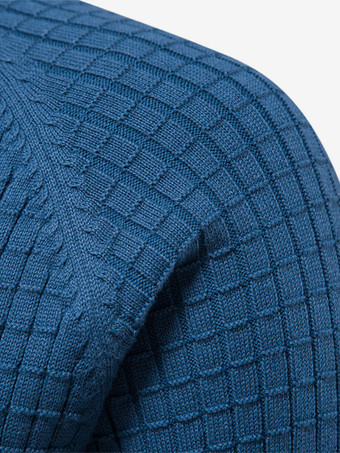 メンズ セーター メンズ プルオーバー ニットウェア ジュエル ネック 秋 グレー ブルー